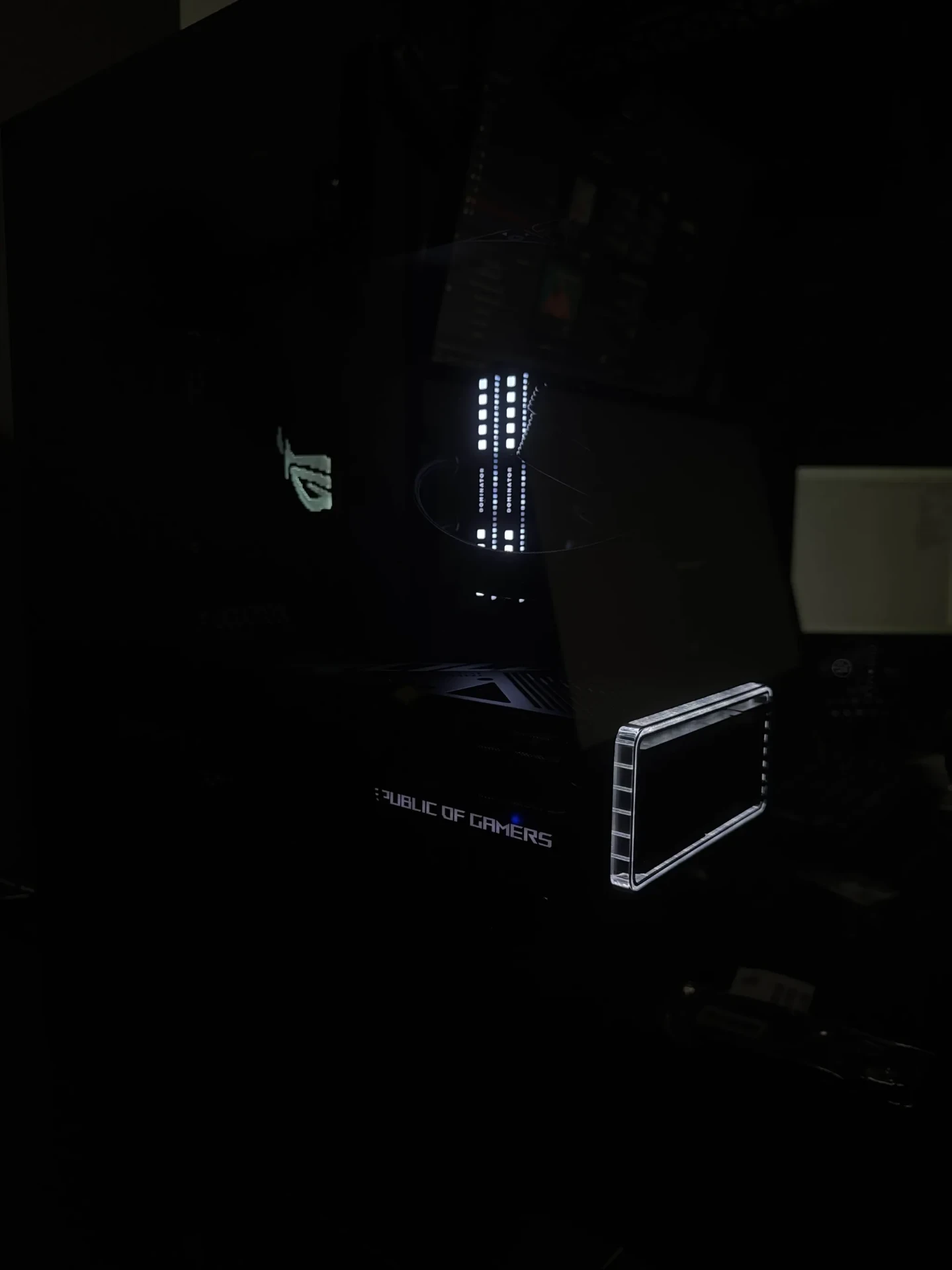 Gaming PC interior view with GeForce RTX and AIO cooling